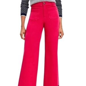 NWOT Loft The Palmer Wide Leg Brushed Corduroy Jeans Patch Pockets, Pink, size 6